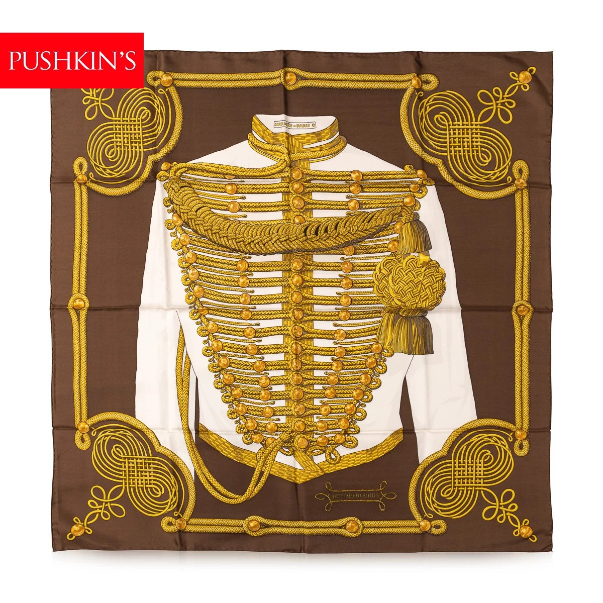 PUSHKINS.COM - B12229 - 20thC SILK HERMÈS "GRAND UNIFORME" SCARF HUGO GRYGKAR, BOXED - 02.jpg