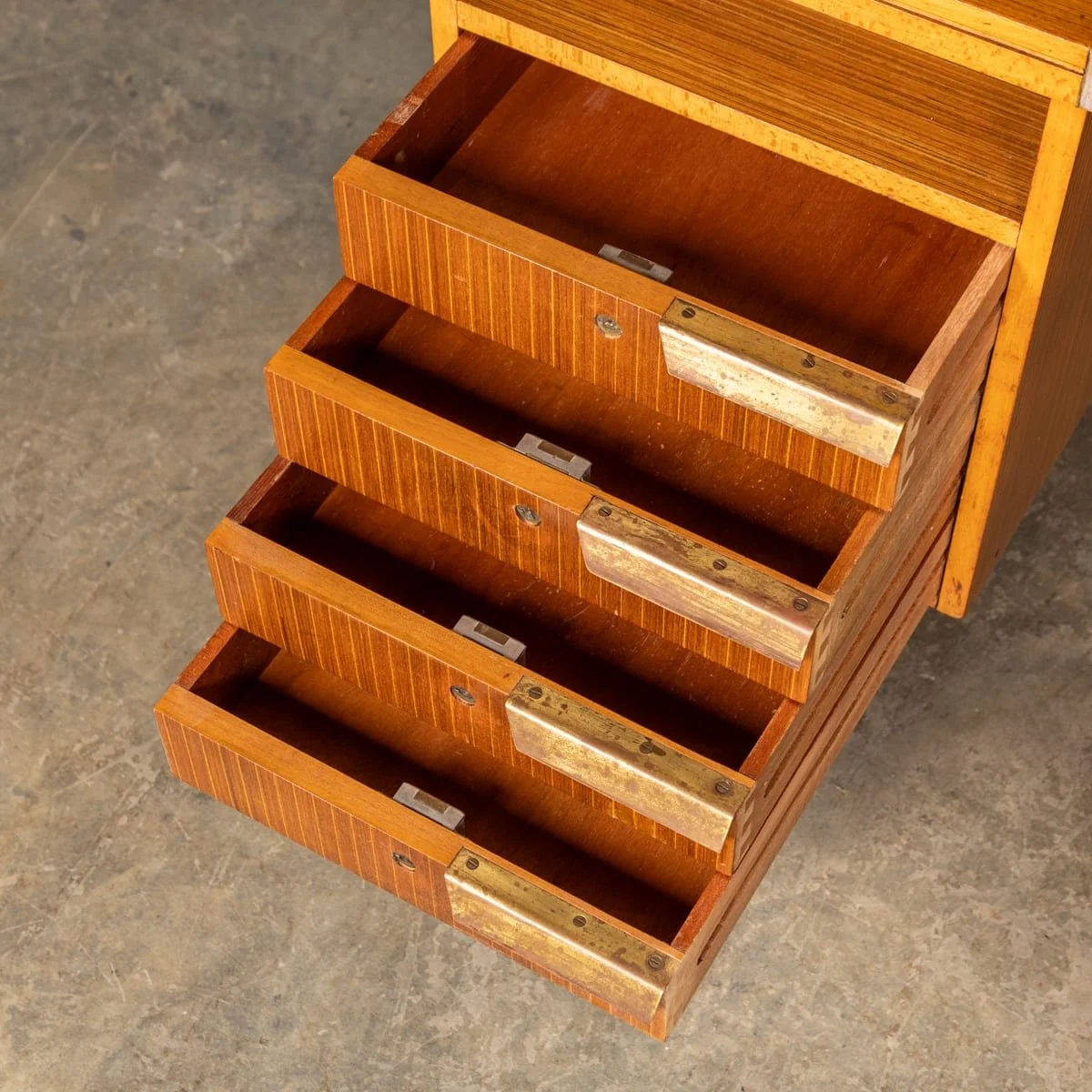 PUSHKINS.COM - Z12398 - VINTAGE 20thC BEECH AND TEAK OFFICE : STUDY DESK c.1960 - 17.jpg