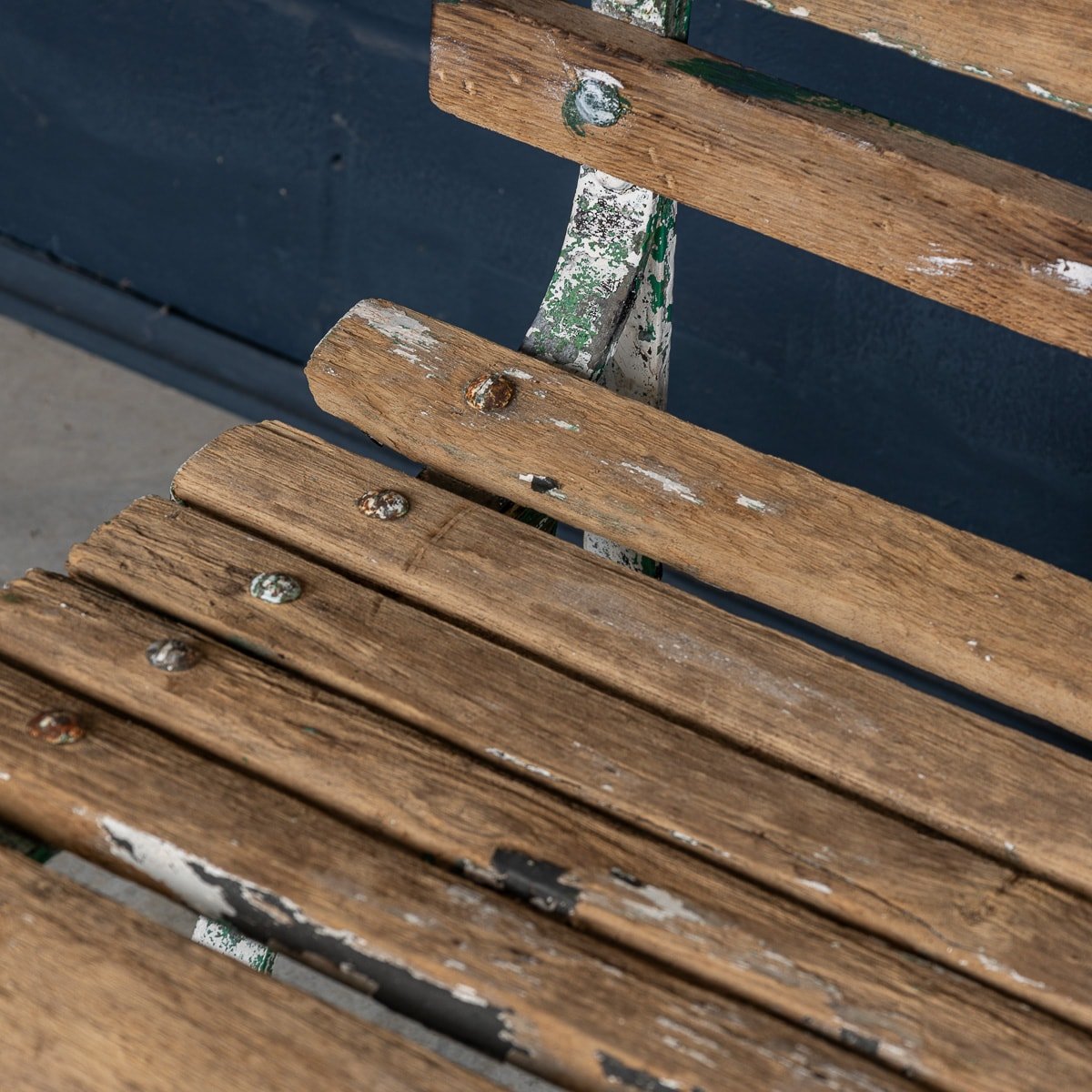 PUSHKIN'S - ANTIQUE 19thC SET OF FOUR VICTORIAN WROUGHT IRON & WOOD GARDEN SEATS c.1890 - 20.jpg