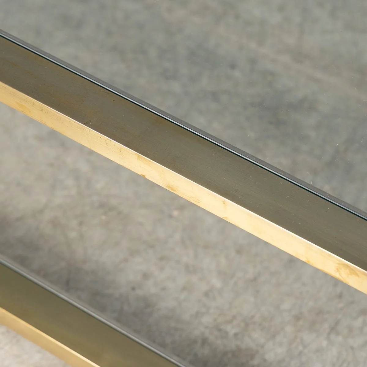 PUSHKINS.COM - B12045 - 20thC ITALIAN HOLLYWOOD REGENCY GLASS, BRASS & PERSPEX COFFEE TABLE c.1980 - 10.jpg