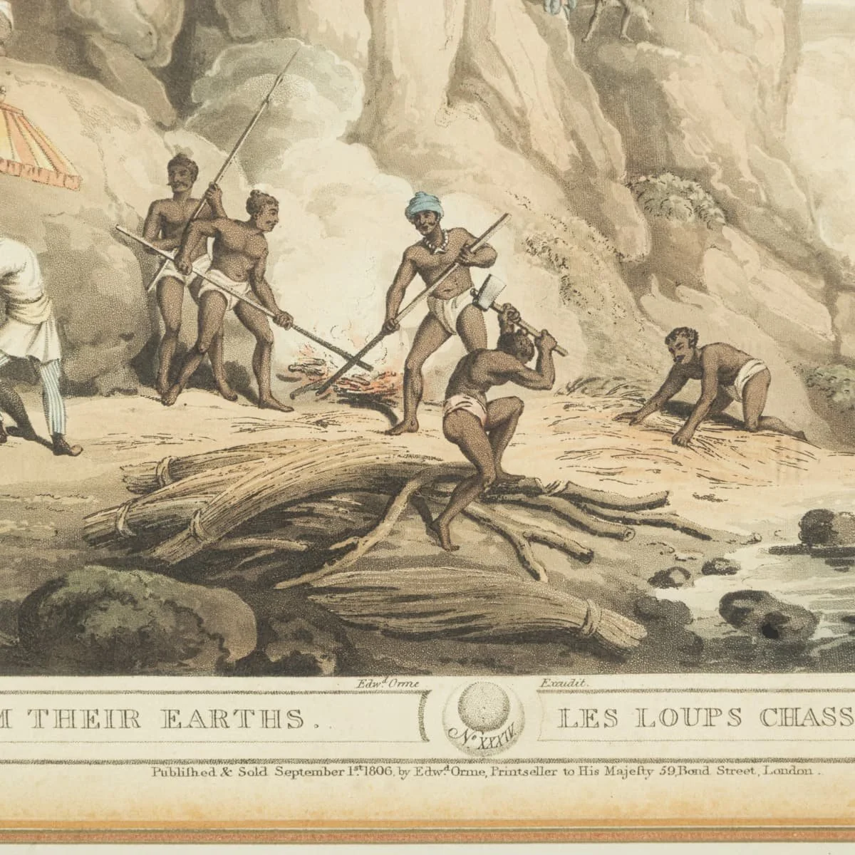 PUSHKINS.COM - B12334d - ANTIQUE 19thC "CHASSE DES LOUPS DANS LEURS TANIÈRES" BY EDWARD ORME c.1806 - 13.jpg
