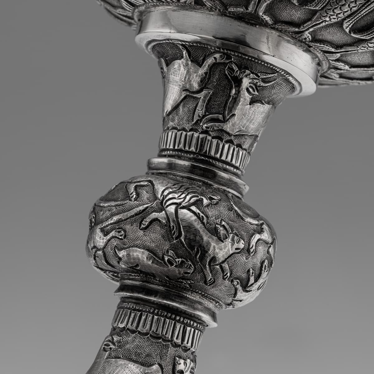 PUSHKINS.COM - J12580 - ANTIQUE 19thC INDIAN SAURASHTRA (SOUTHERN GUJARAT) MONUMENTAL SIZE GOBLET c.1890 -15.jpg