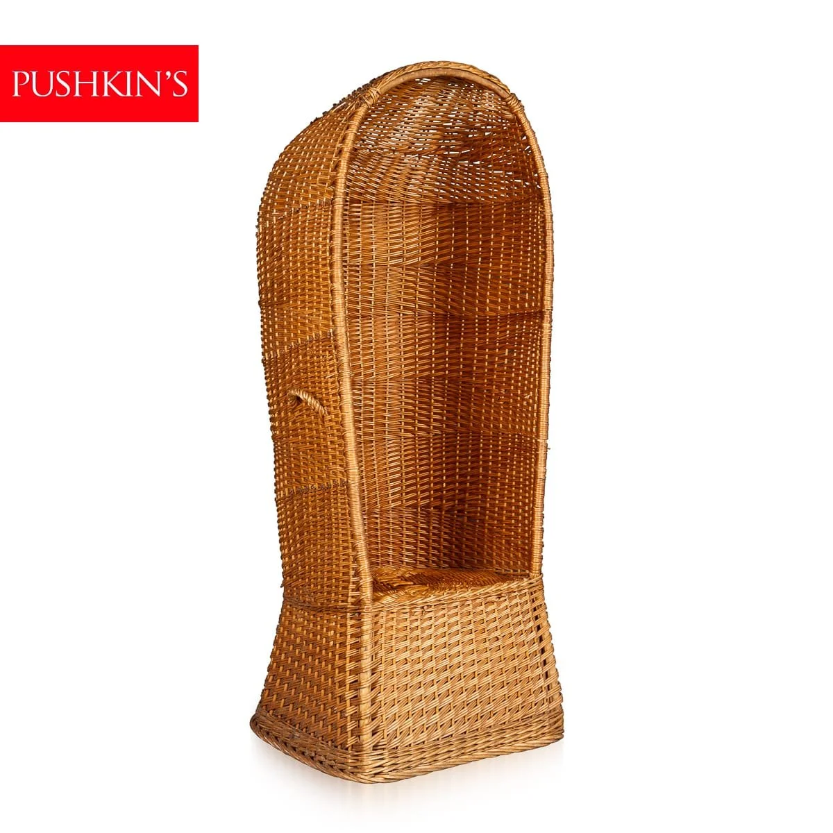 PUSHKINS.COM - B12752 - VINTAGE 20thC WICKER PORTER'S CHAIR, MADE IN YUGOSLAVIA c.1970 - 02.jpg