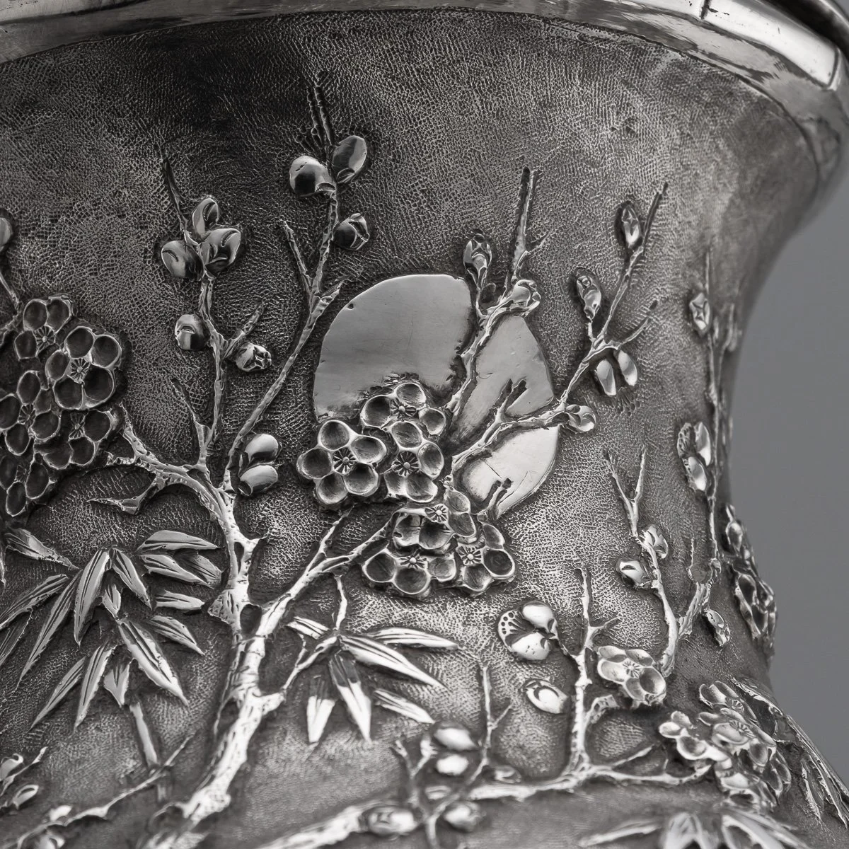 PUSHKINS.COM - A00130 - ANTIQUE 19thC CHINESE EXPORT SOLID SILVER FOUR PIECE TEA SET, WANG HING c.1880 - 19.jpg