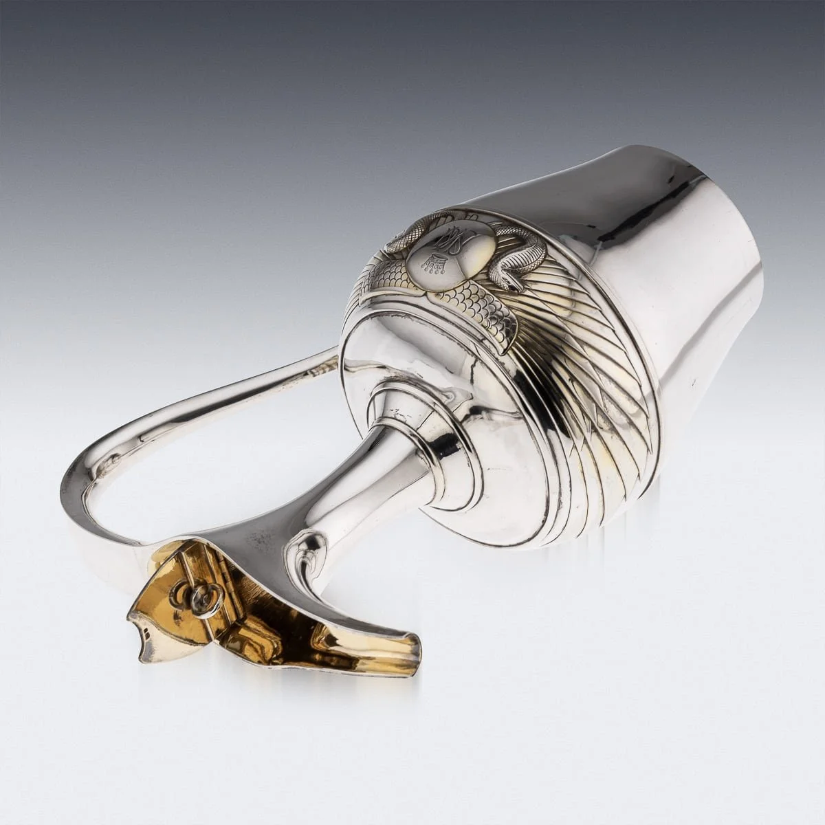 PUSHKIN'S - ANTIQUE 19thC VICTORIAN SOLID SILVER WINE JUG, EDWARD BARNARD & SONS c.1870 - 7.jpg