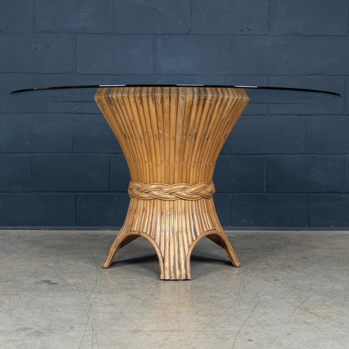PUSHKINS.COM - B11414 - STYLISH 20thC %22SHEAF OF WHEAT%22 DINING TABLE BY MCGUIRE c.1970 - 05.jpg