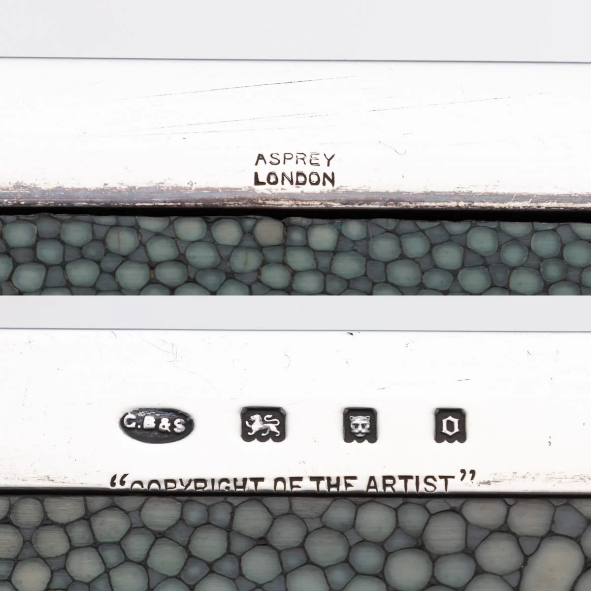 PUSHKINS.COM - J11732 - 20thC ENGLISH SOLID SILVER & SHAGREEN NOVELTY CIGAR BOX, LONDON c.1929 - 20.jpg