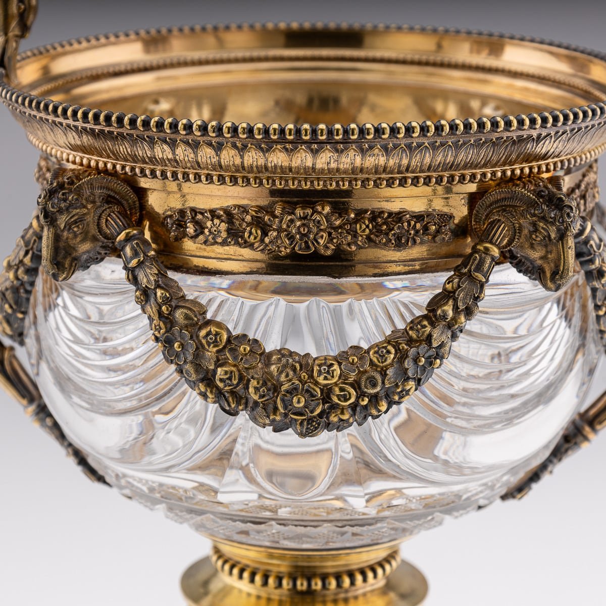 PUSHKIN'S - ANTIQUE 19thC FRENCH SILVER GILT & CUT GLASS BOWL ON STAND, PARIS c.1820 - 23.jpg