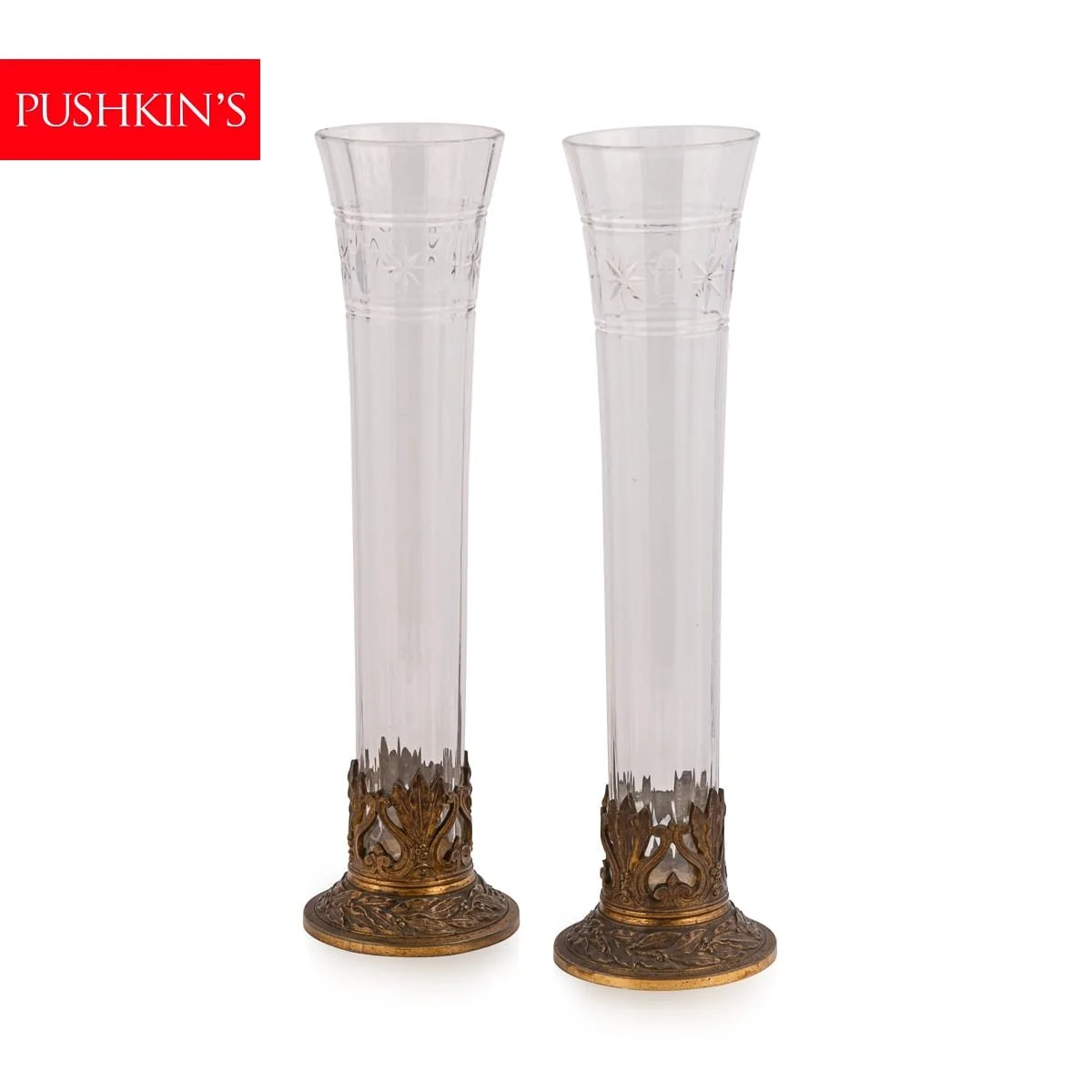 PUSHKINS.COM - B11831 - ANTIQUE 20thC PAIR OF FRENCH ORMOLU MOUNTED BACCARAT CRYSTAL VASES - 2.jpg