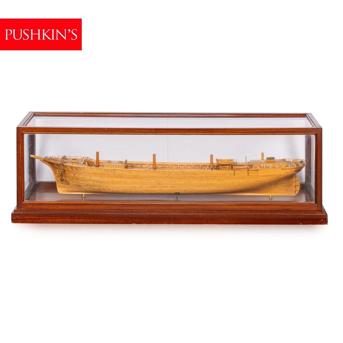 PUSHKINS.COM - B11858 - 20thC MARITIME CLUB HOUSE CASED PLANKED & FRAMED SHIP MODEL BY A. KAUSEN c.1934 - 02.jpg