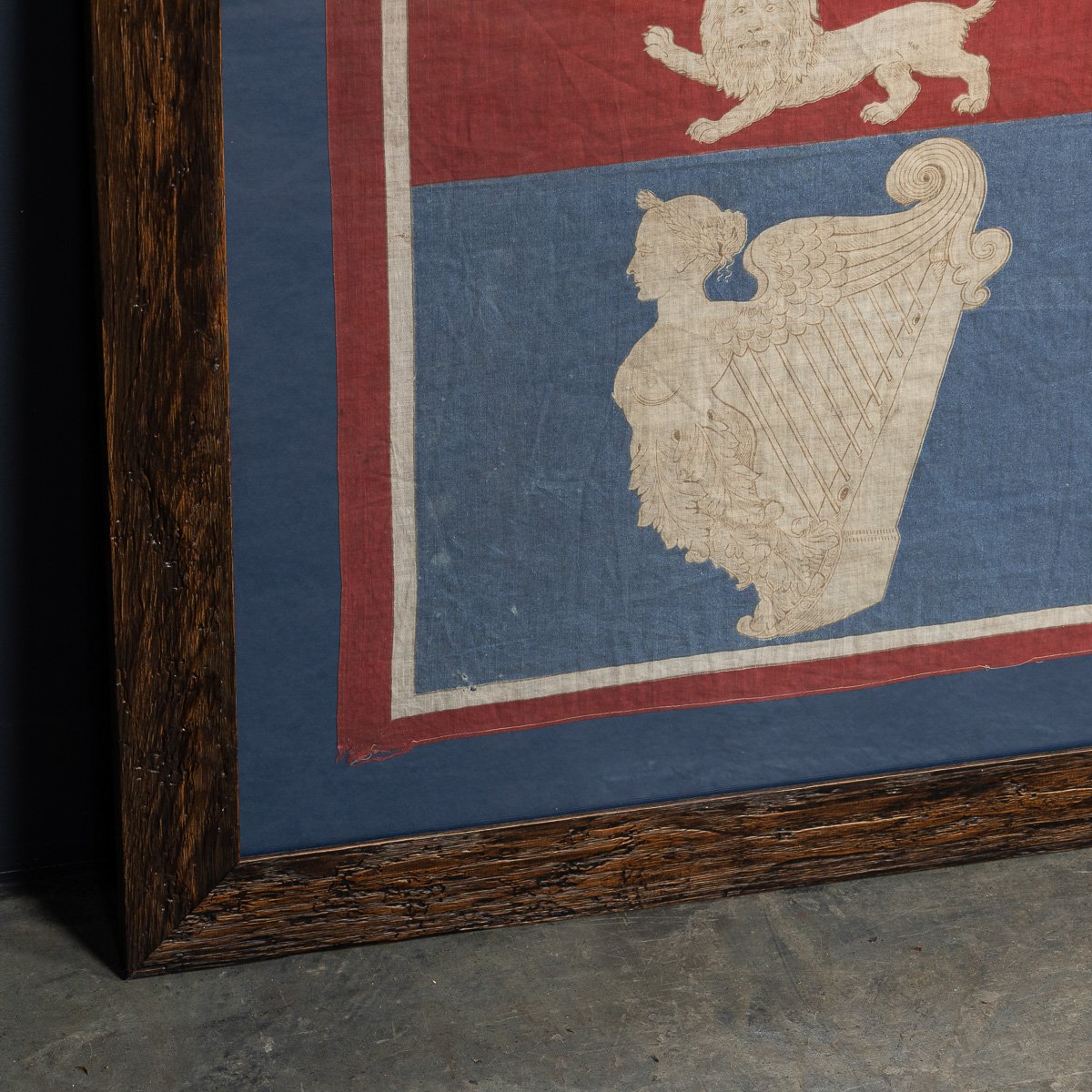 PUSHKINS.COM - D11376 - ANTIQUE 20thC VICTORIAN FRAMED ROYAL STANDARD FLAG c.1900 - 12.jpg