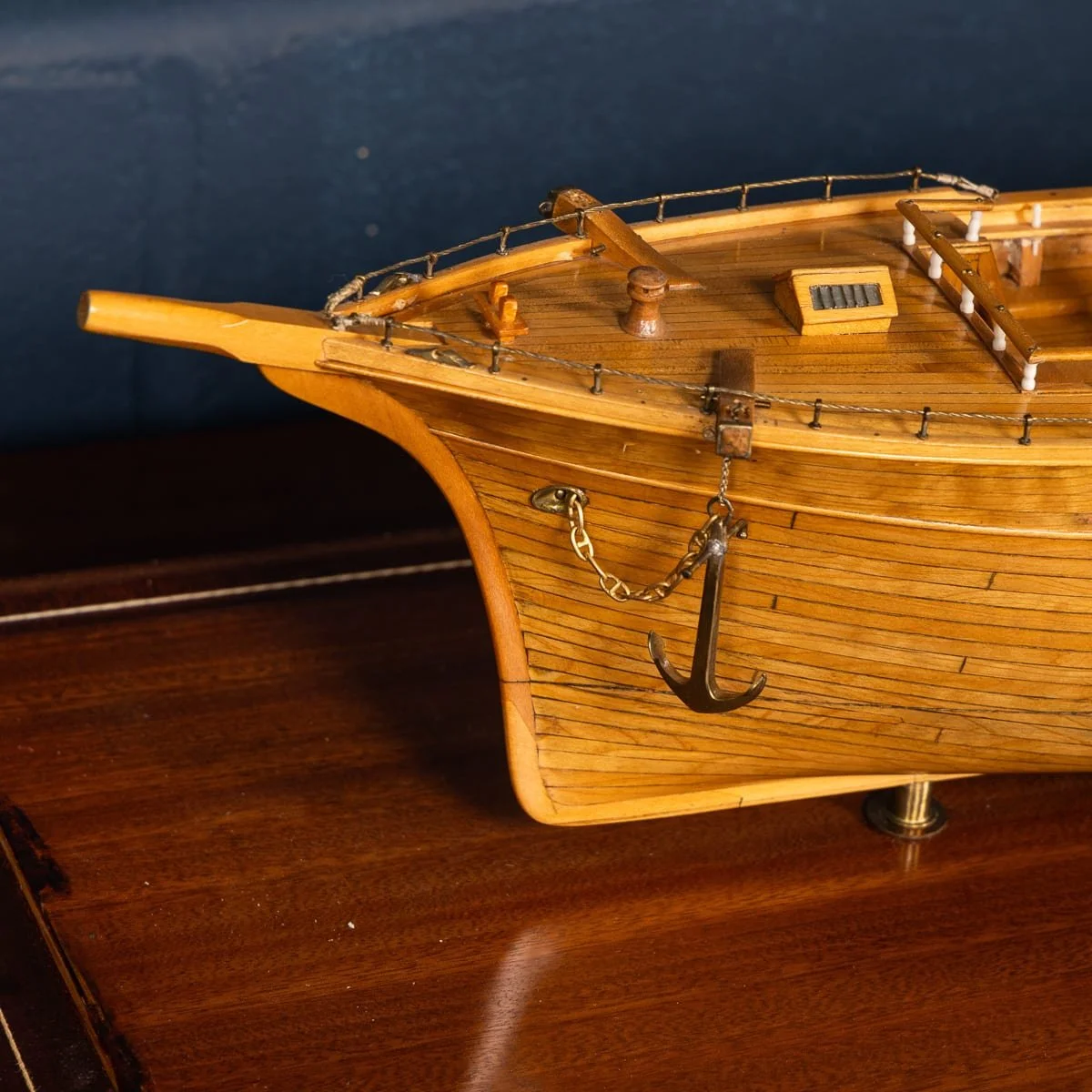 PUSHKINS.COM - B11858 - 20thC MARITIME CLUB HOUSE CASED PLANKED & FRAMED SHIP MODEL BY A. KAUSEN c.1934 - 22.jpg