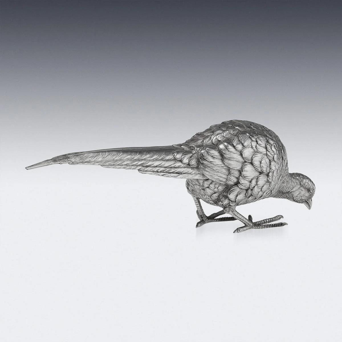 PUSHKINS.COM - A00126 - ANTIQUE 20thC GERMAN SOLID SILVER PAIR OF PHEASANT STATUES, HANAU c.1920 - 06.jpg