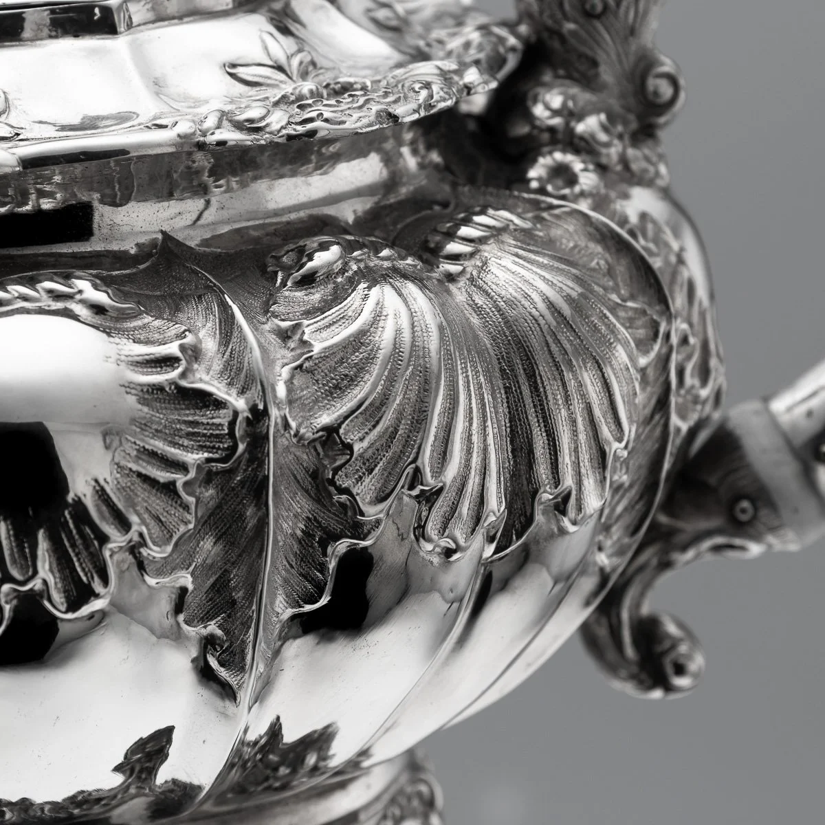 PUSHKINS.COM - A00097 - ANTIQUE 19thC VICTORIAN SOLID SILVER FOUR PIECE TEA SET, LONDON c.1854 - 26.jpg