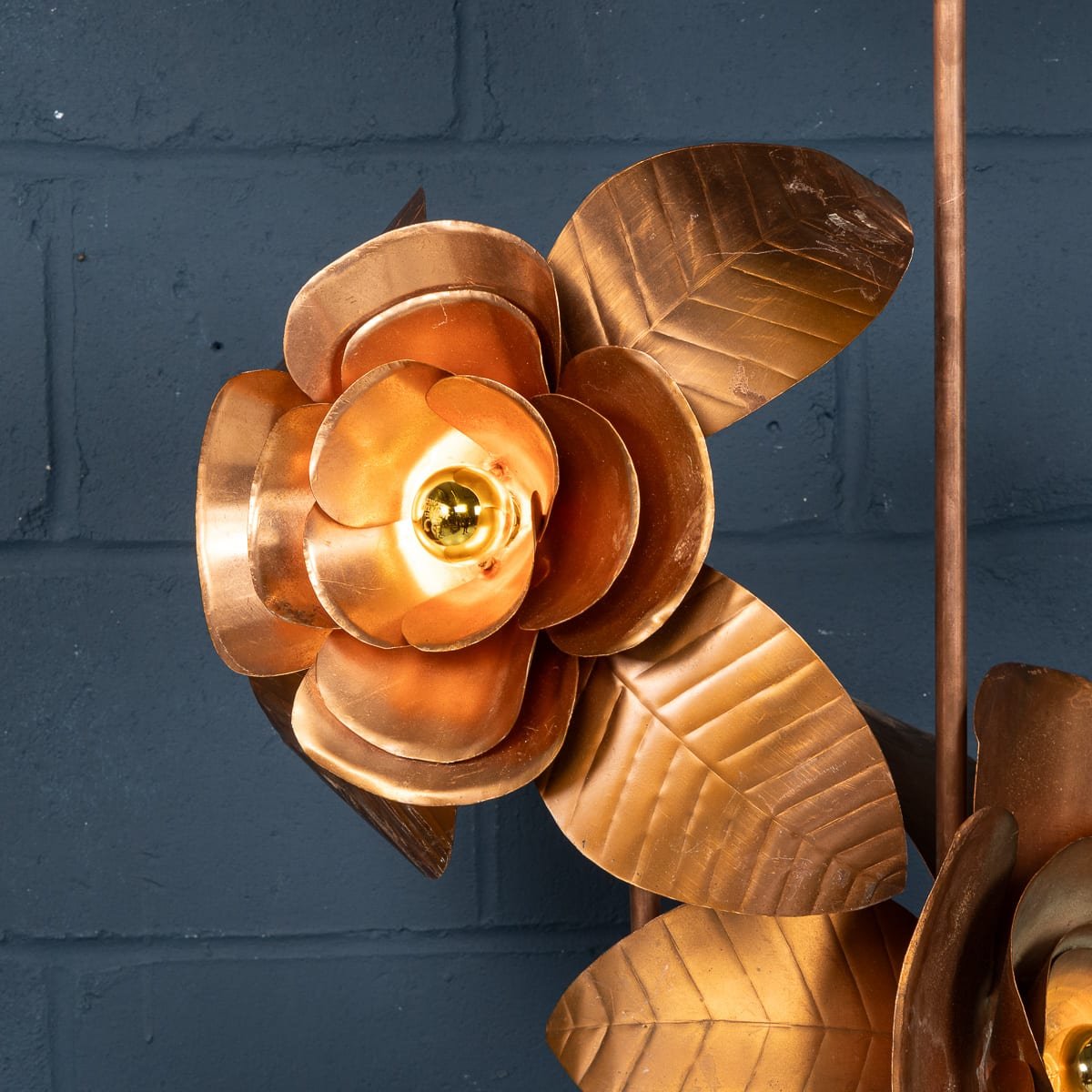 PUSHKINS.COM - B12009 - VINTAGE 20thC ITALIAN BRASS FLORAL FLOOR LAMP c.1970 - 09.jpg