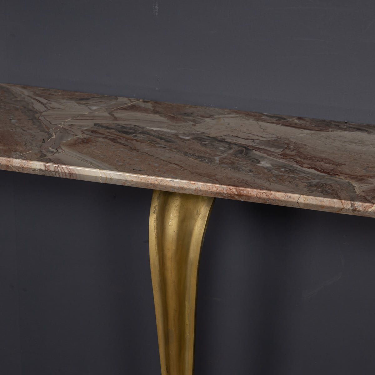 PUSHKINS.COM - MID 20thC ITALIAN BRASS & MARBLE CONSOLE WITH MIRROR c.1950 - 4.jpg