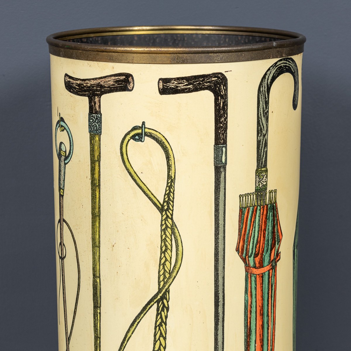PUSHKINS.COM - D11143 - 20thC ITALIAN ROUND UMBRELLA & STICK STAND BY PIERO FORNASETTI c.1950 - 22.jpg