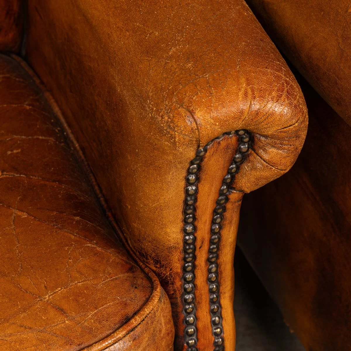 PUSHKINS.COM - B11847 - VINTAGE 20thC PAIR OF DUTCH LEATHER CLUB CHAIRS c.1980 - 15.jpg