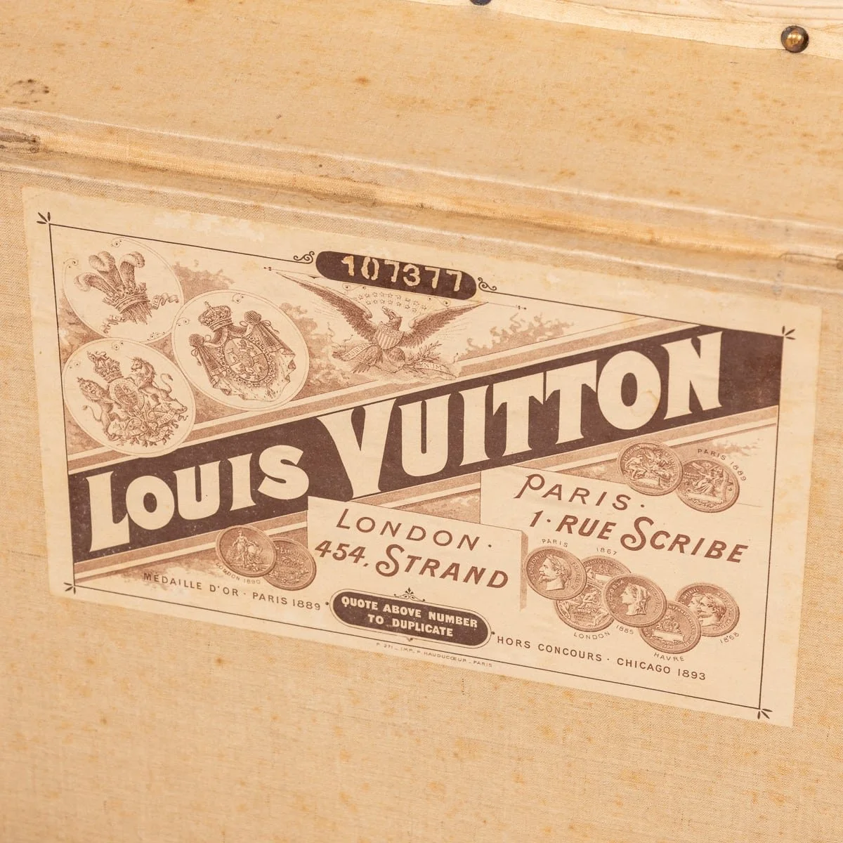 PUSHKIN'S - ANTIQUE 19thC LOUIS VUITTON TRUNK IN WOVEN CANVAS, FRANCE c.1890 - 13.jpg