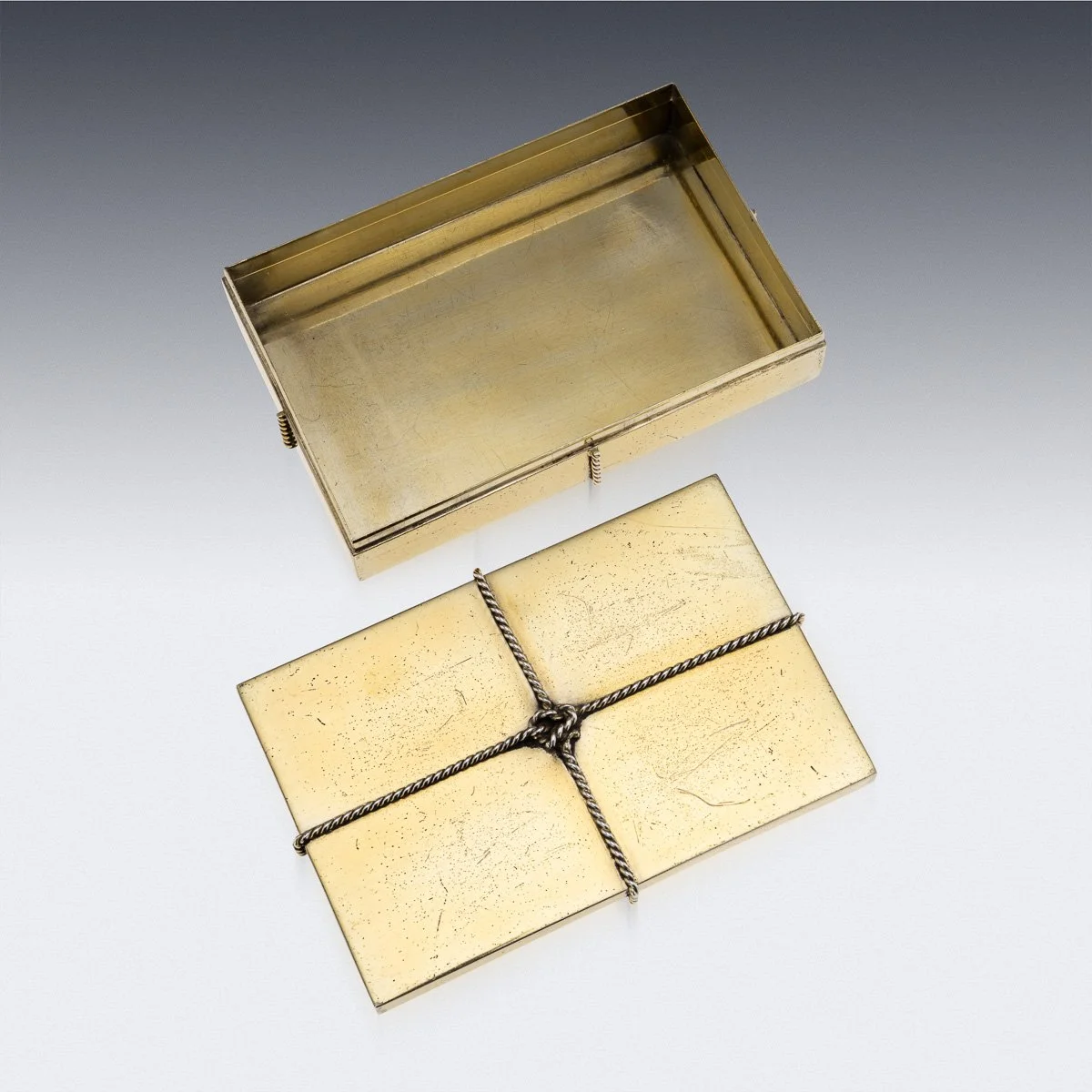 PUSHKINS.COM - J12492 - VINTAGE 20thC ITALIAN GILT SOLID SILVER CIGAR BOX BY TIFFANY & CO -  11.jpg