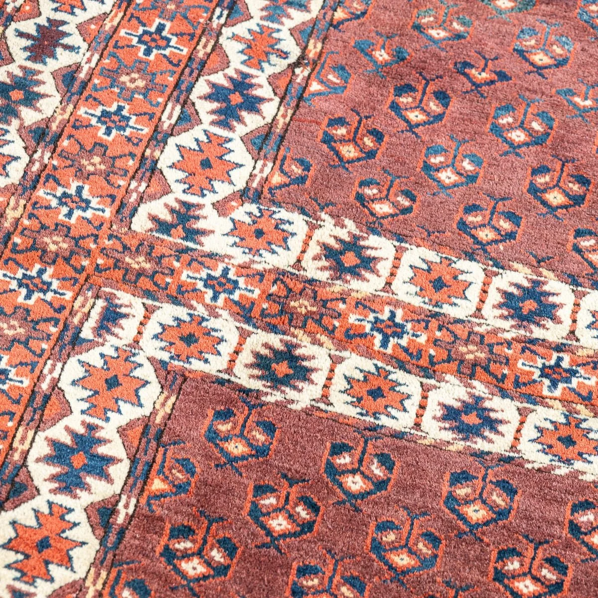 PUSHKIN'S - ANTIQUE 20thC PERSIAN RARE HANDMADE TURKMEN RUG c.1910 - 3.jpg