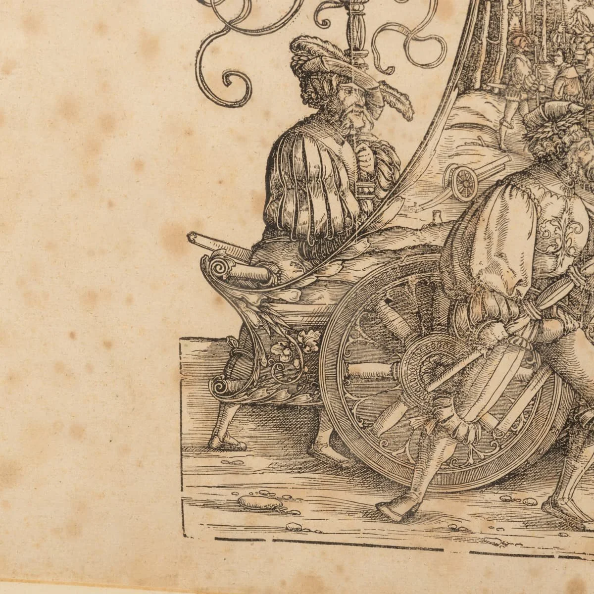 PUSHKINS.COM - B12372d - ANTIQUE 19thC GERMAN SET OF THREE FRAMED WOODCUTS FROM "TRIUMPHS OF MAXIMILIAN" - 21.jpg
