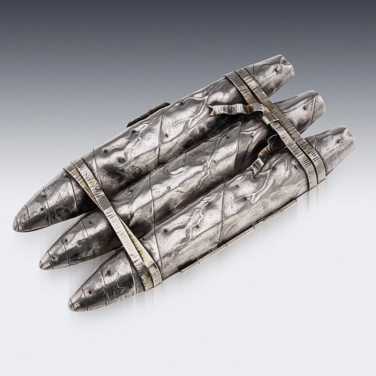 PUSHKINS.COM - J11380 - ANTIQUE 19thC AMERICAN SOLID SILVER CIGAR CASE, GORHAM c.1880 - 09.jpg