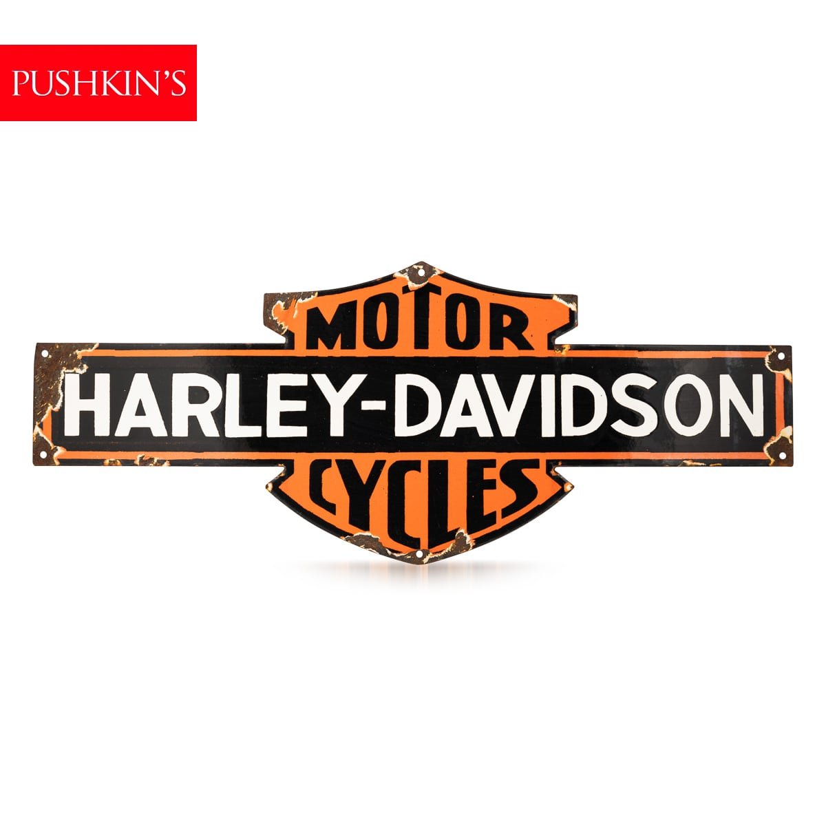 PUSHKINS.COM - A 20thC HARLEY-DAVIDSON MOTORCYCLES ENAMEL SIGN - 11.jpg