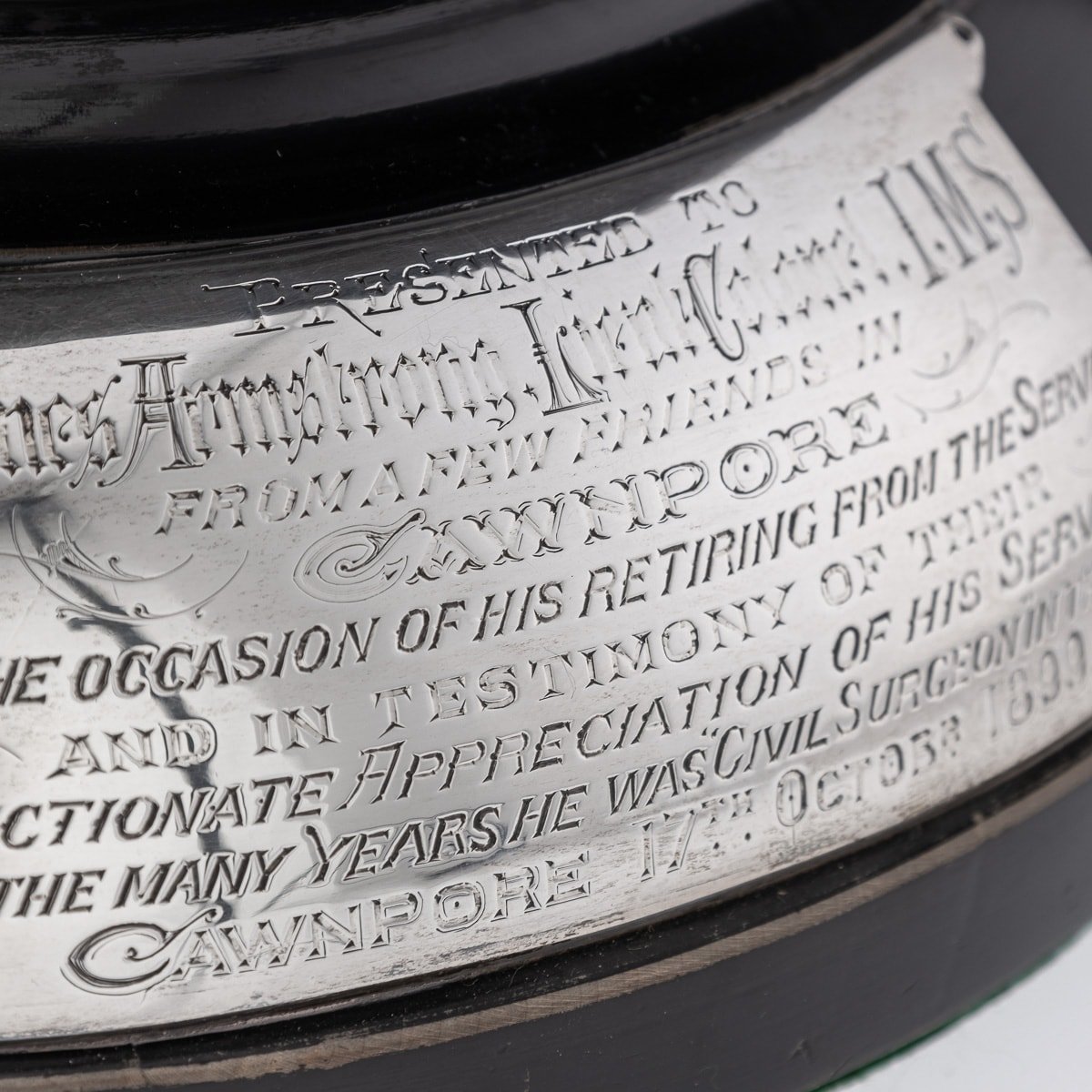 PUSHKIN'S - ANTIQUE 20thC INDIAN SOLID SILVER DECORATIVE BOWL ON STAND, POONA c.1900 - 11.jpg