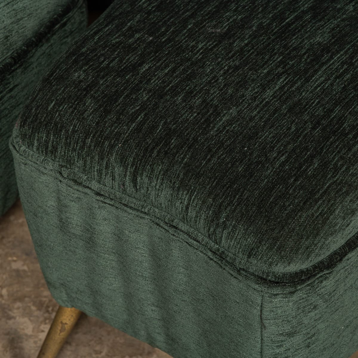 PUSHKINS.COM - D11774 - VINTAGE 20thC ITALIAN PAIR OF GREEN FABRIC ARMCHAIRS WITH OTTOMANS c.1950 - 31.jpg