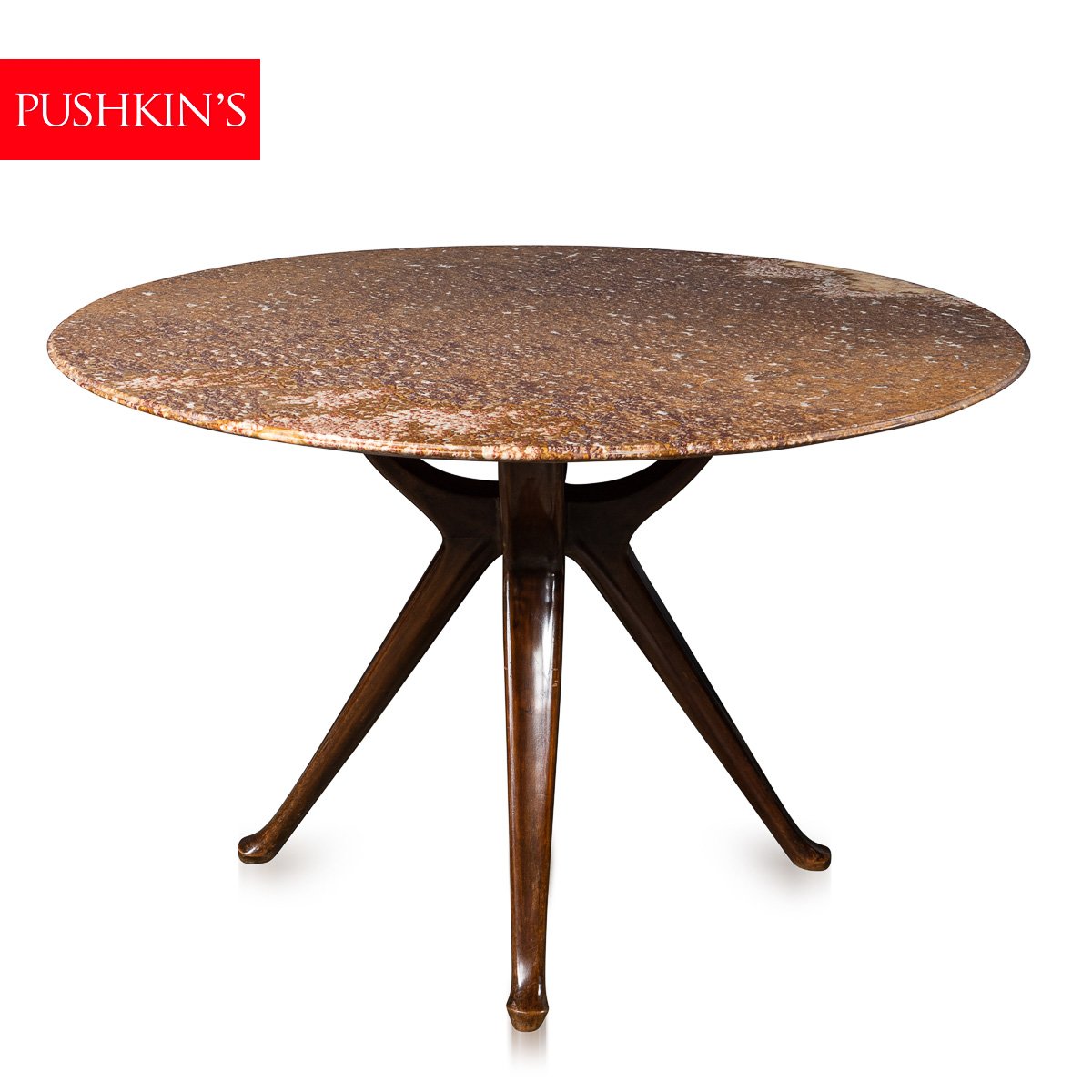 PUSHKINS.COM - D11133 - VINTAGE 20thC ITALIAN CIRCULAR MARBLE DINING TABLE BY OSVALDO BORSANI c.1960 - 02.jpg