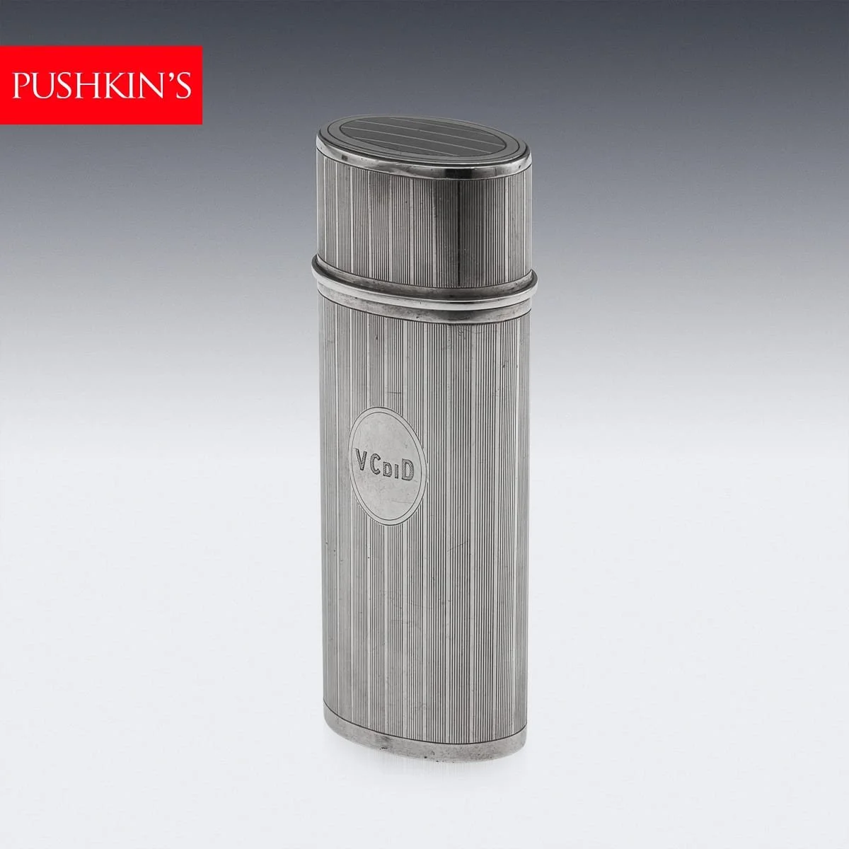 PUSHKINS.COM - J11895 - ANTIQUE 20thC AMERICAN SOLID SILVER CIGAR TUBE BY TIFFANY & CO - 02.jpg
