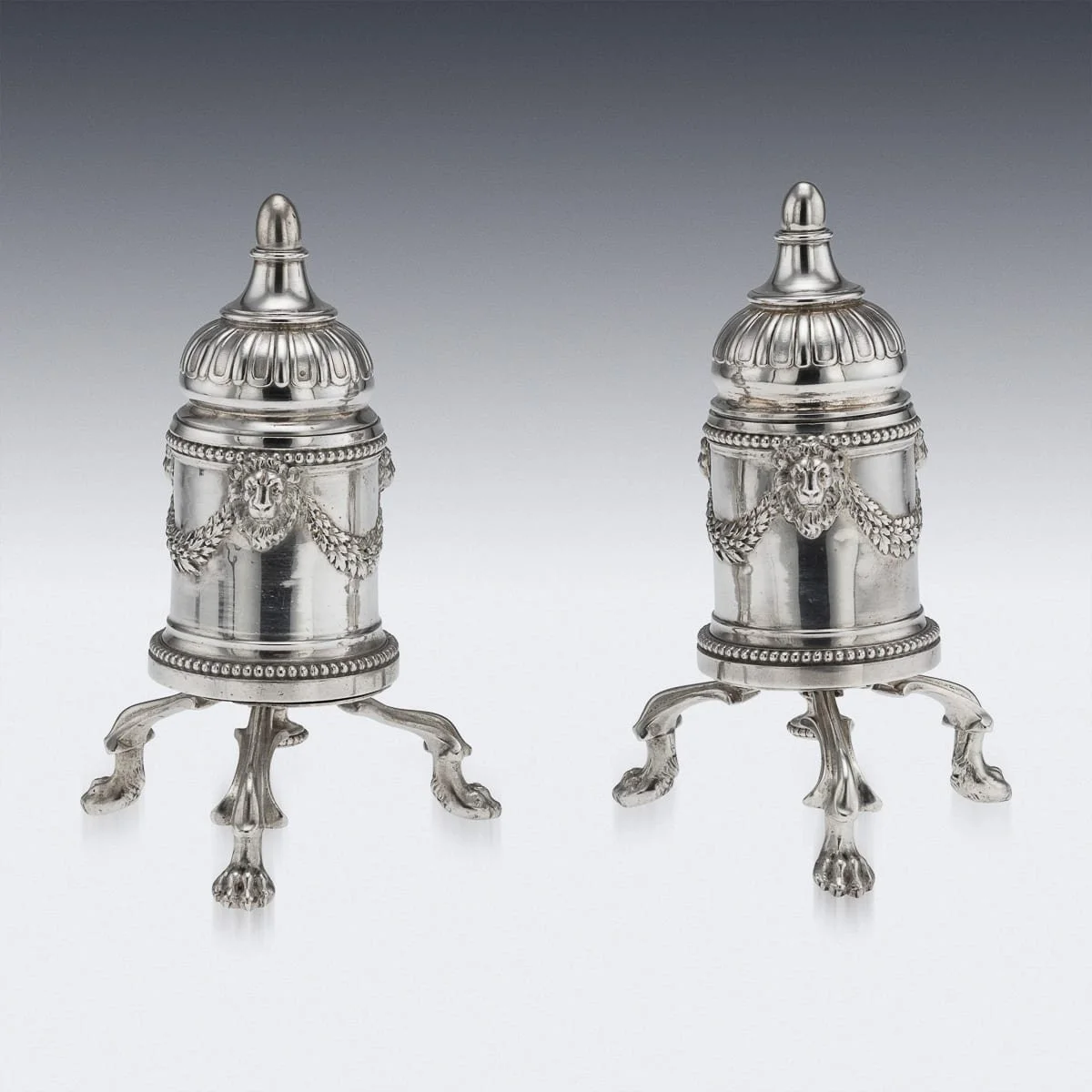 PUSHKINS.COM - N12171 - ANTIQUE 19thC FRENCH SOLID SILVER SALT AND PEPPER MILLS, ODIOT, PARIS c.1880 - 04.jpg