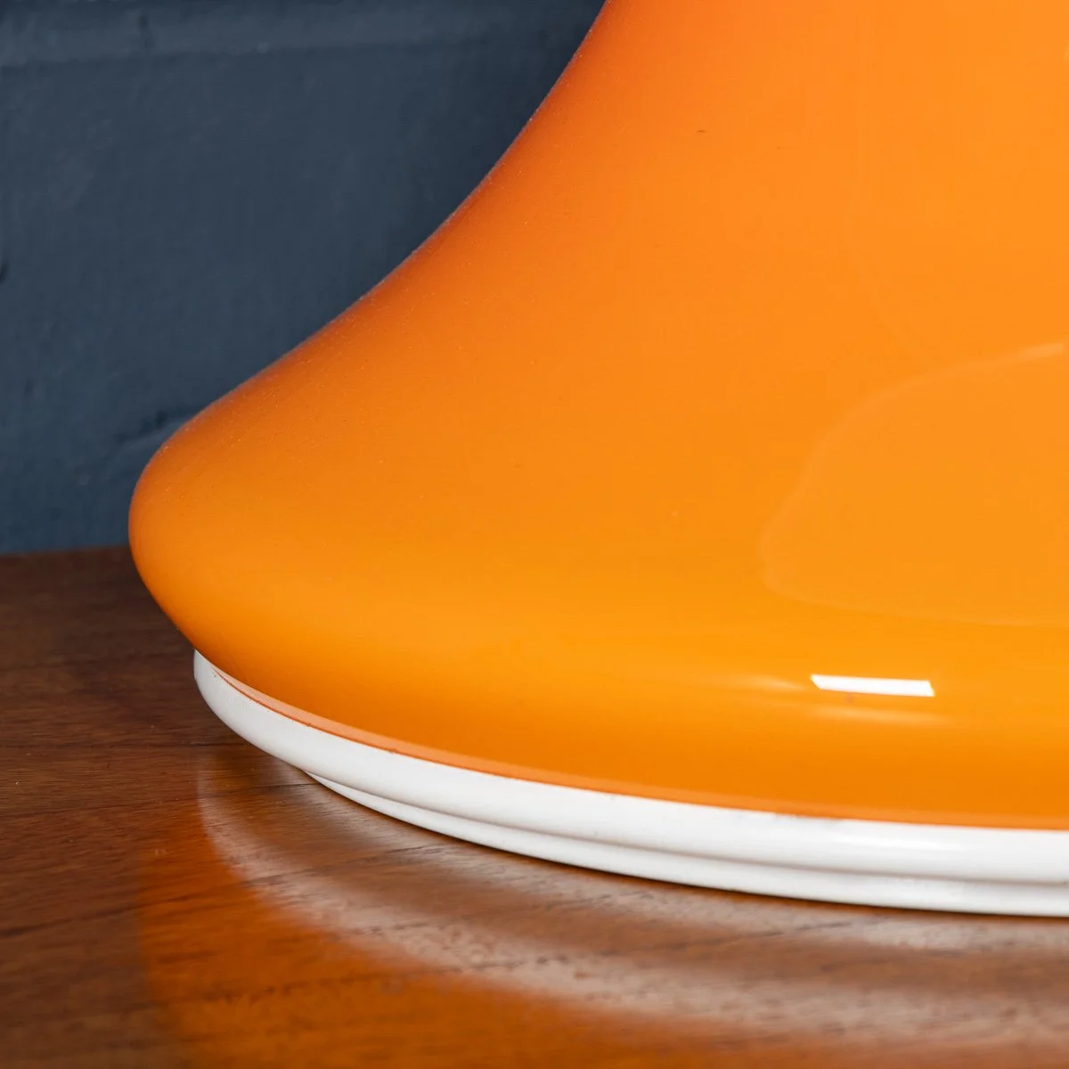 PUSHKINS.COM - B11446 - VINTAGE 20thC ITALIAN WHITE & ORANGE GLASS TABLE LAMP c.1970 - 14.jpg