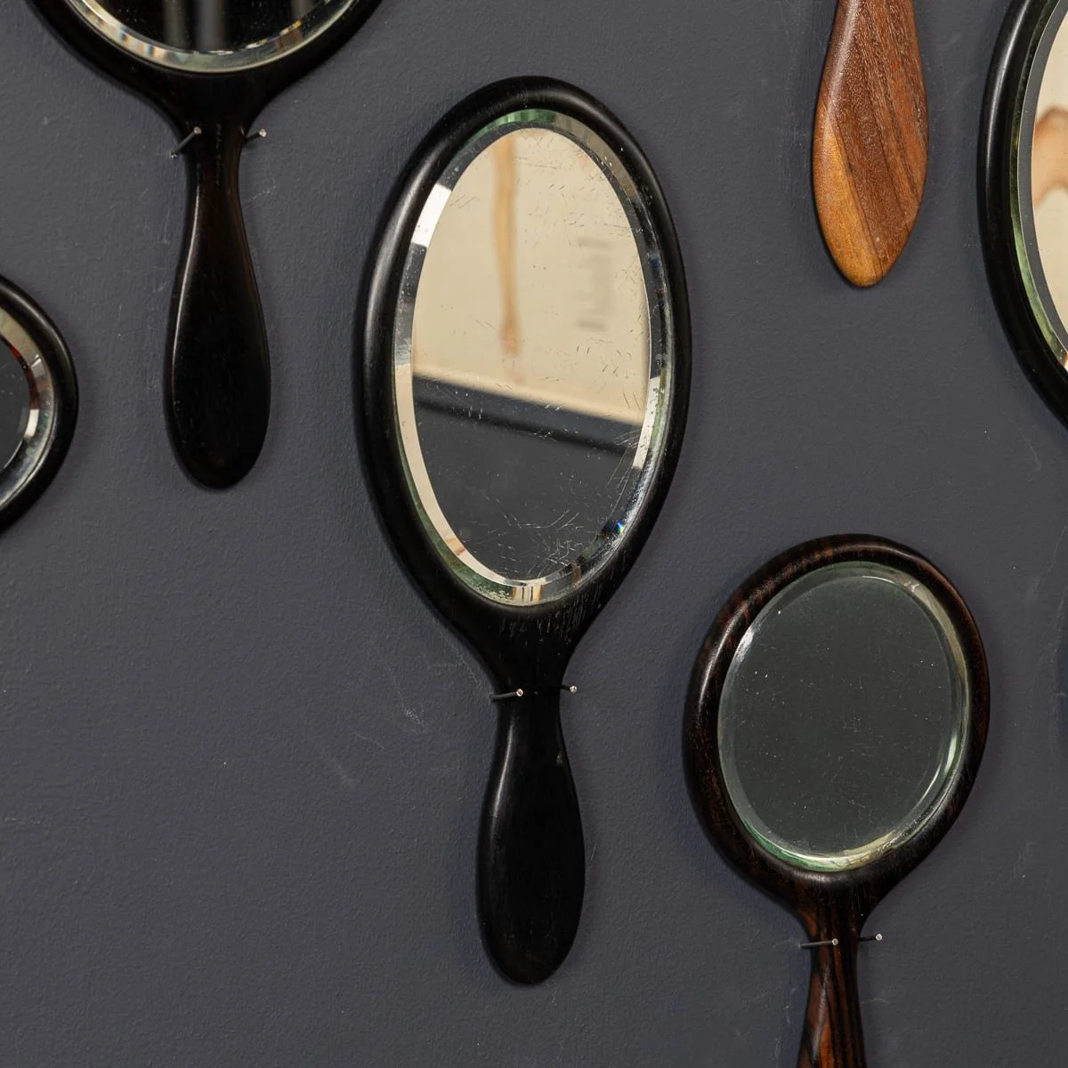 PUSHKINS.COM - Z12122 - ANTIQUE 19thC COLLECTION OF TWENTY FIVE WOODEN HAND MIRRORS - 14.jpg