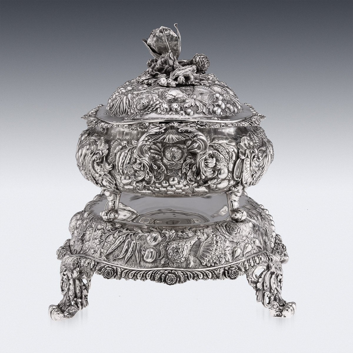 PUSHKINS.COM - B00060 - ANTIQUE 19thC GEORGIAN SOLID SILVER SOUP TUREEN BY EDWARD FARRELL, LONDON c.1823 - 05.jpg