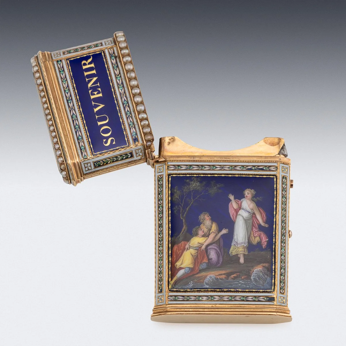 PUSHKINS.COM - A00143 - ANTIQUE 18thC SWISS GOLD, ENAMEL & SEED PEARL AIDE MEMOIRE "SOUVENIR" BOX c.1790 - 07.jpg