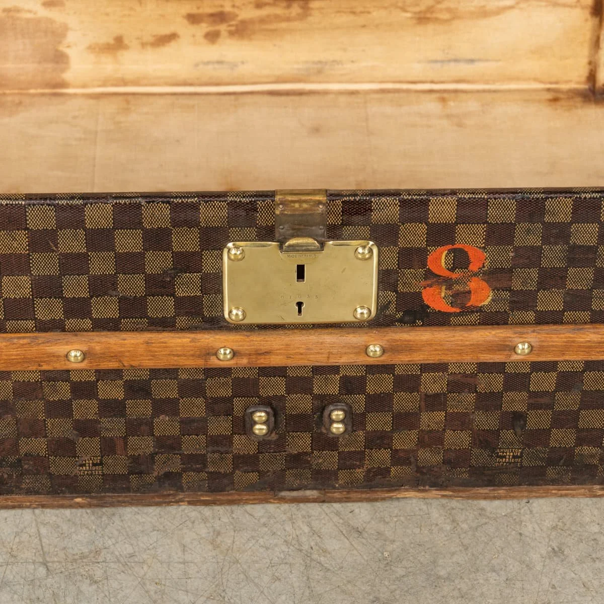 PUSHKINS.COM - B12346w - ANTIQUE 20thC SPECIAL ORDER LOUIS VUITTON TRUNK IN DAMIER CANVAS, FRANCE c.1900 - 22.jpg