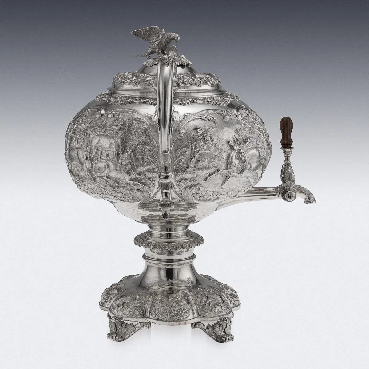 PUSHKINS.COM - A00124 - ANTIQUE 19thC WILLIAM IV SOLID SILVER HOT WATER KETTLE : SAMOVAR, LONDON c.1837 - 08.jpg