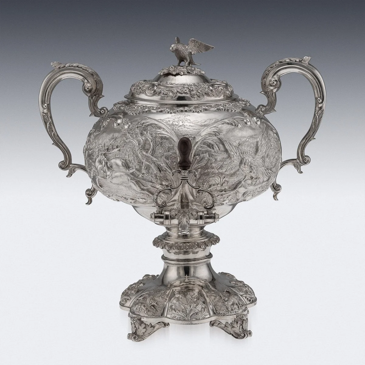 PUSHKINS.COM - A00124 - ANTIQUE 19thC WILLIAM IV SOLID SILVER HOT WATER KETTLE : SAMOVAR, LONDON c.1837 - 05.jpg