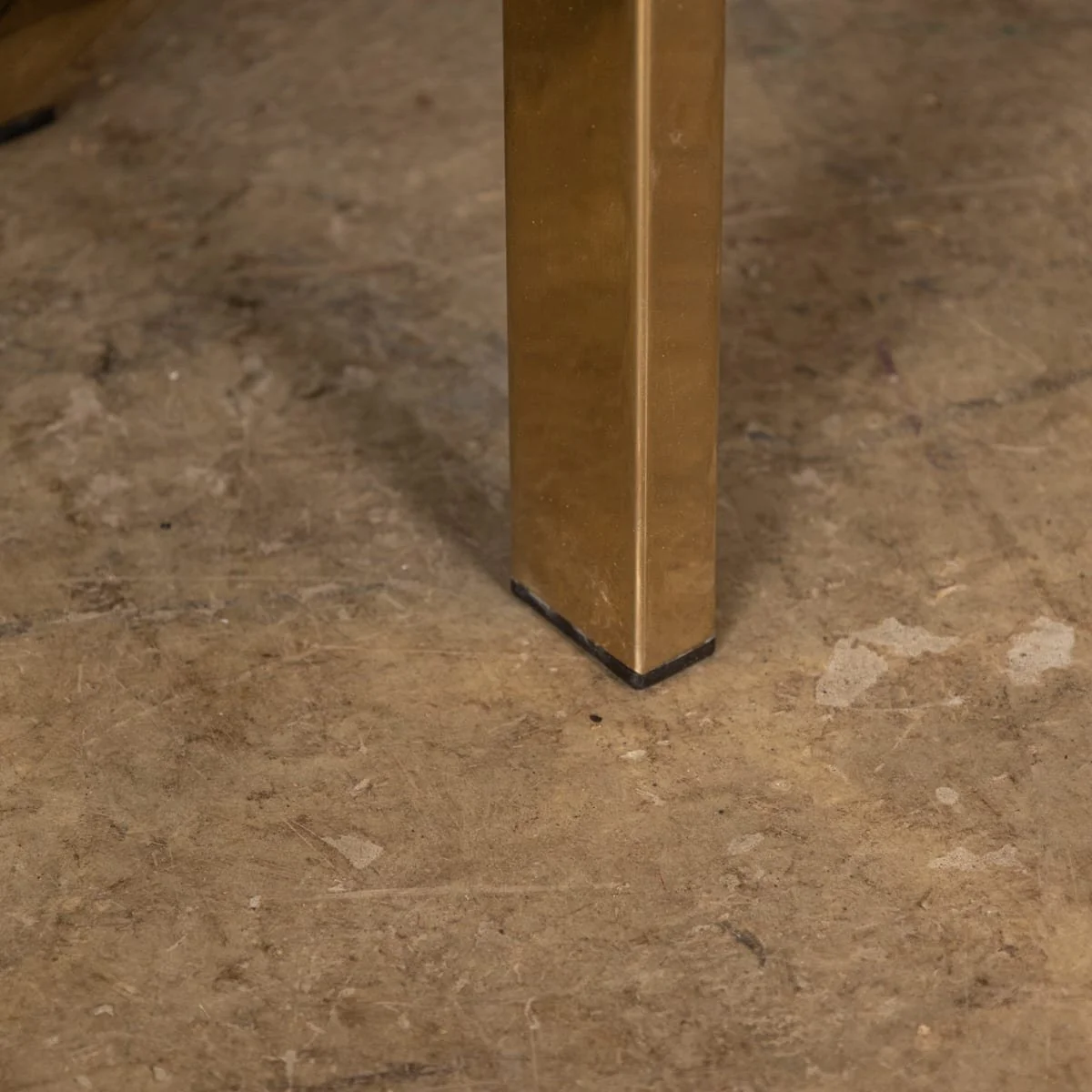 PUSHKINS.COM - Z12414 - VINTAGE 20thC BRASS, CHROME & GLASS "N" TABLE BY BELGO CHROM, BELGIUM c.1970 - 19.jpg