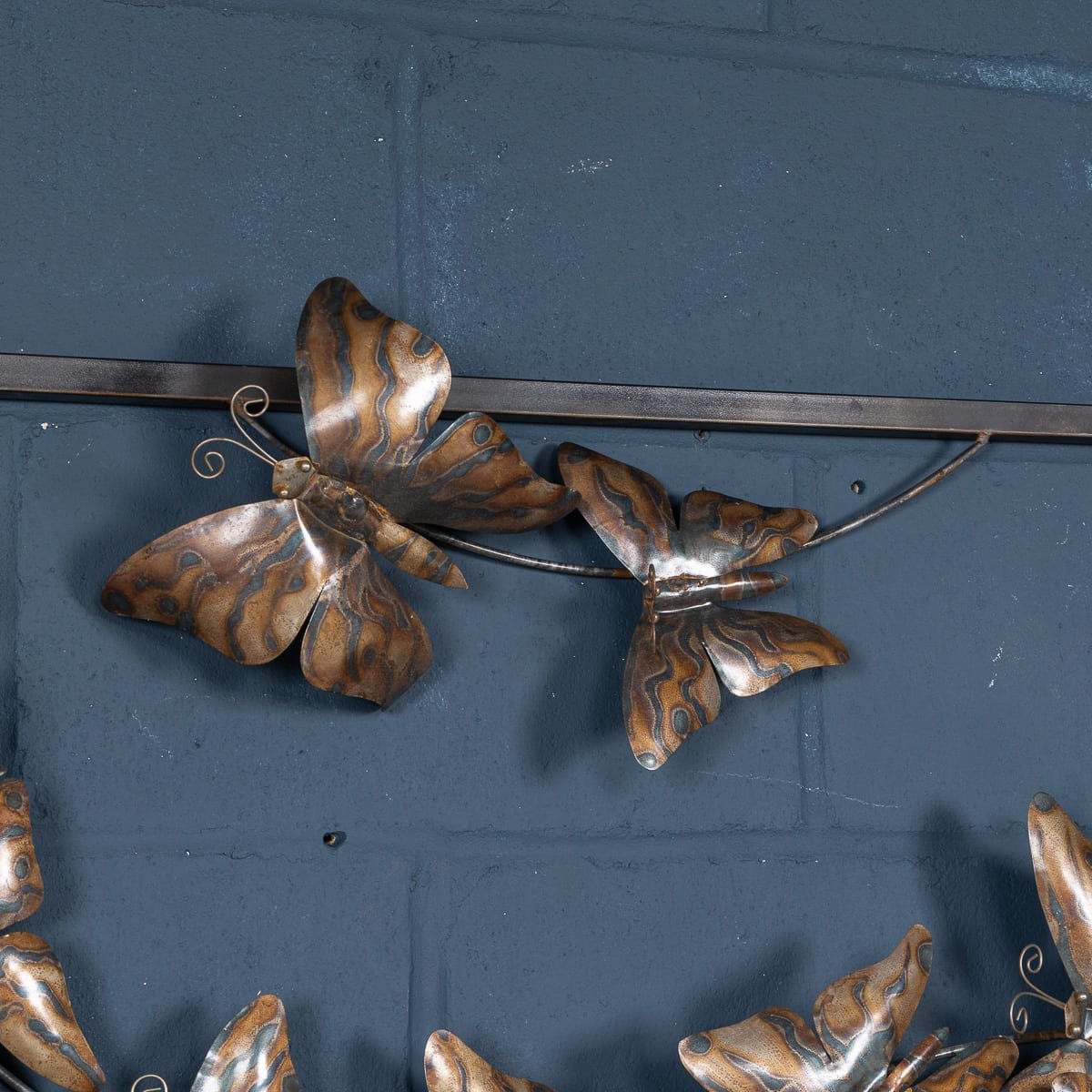 PUSHKINS.COM - B12037 - VINTAGE 20thC FRENCH LARGE DECORATIVE METAL WALL PANEL WITH BUTTERFLIES - 10.jpg