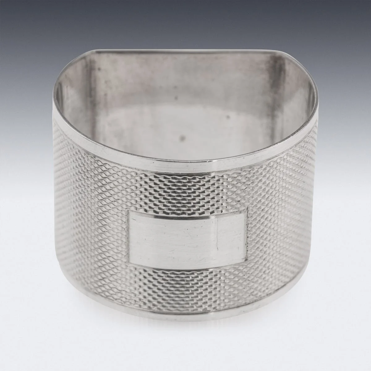 PUSHKIN'S - VINTAGE 20thC ENGLISH SOLID SILVER SET OF EIGHT NAPKIN RINGS, VILNERS c.1961 - 8.jpg