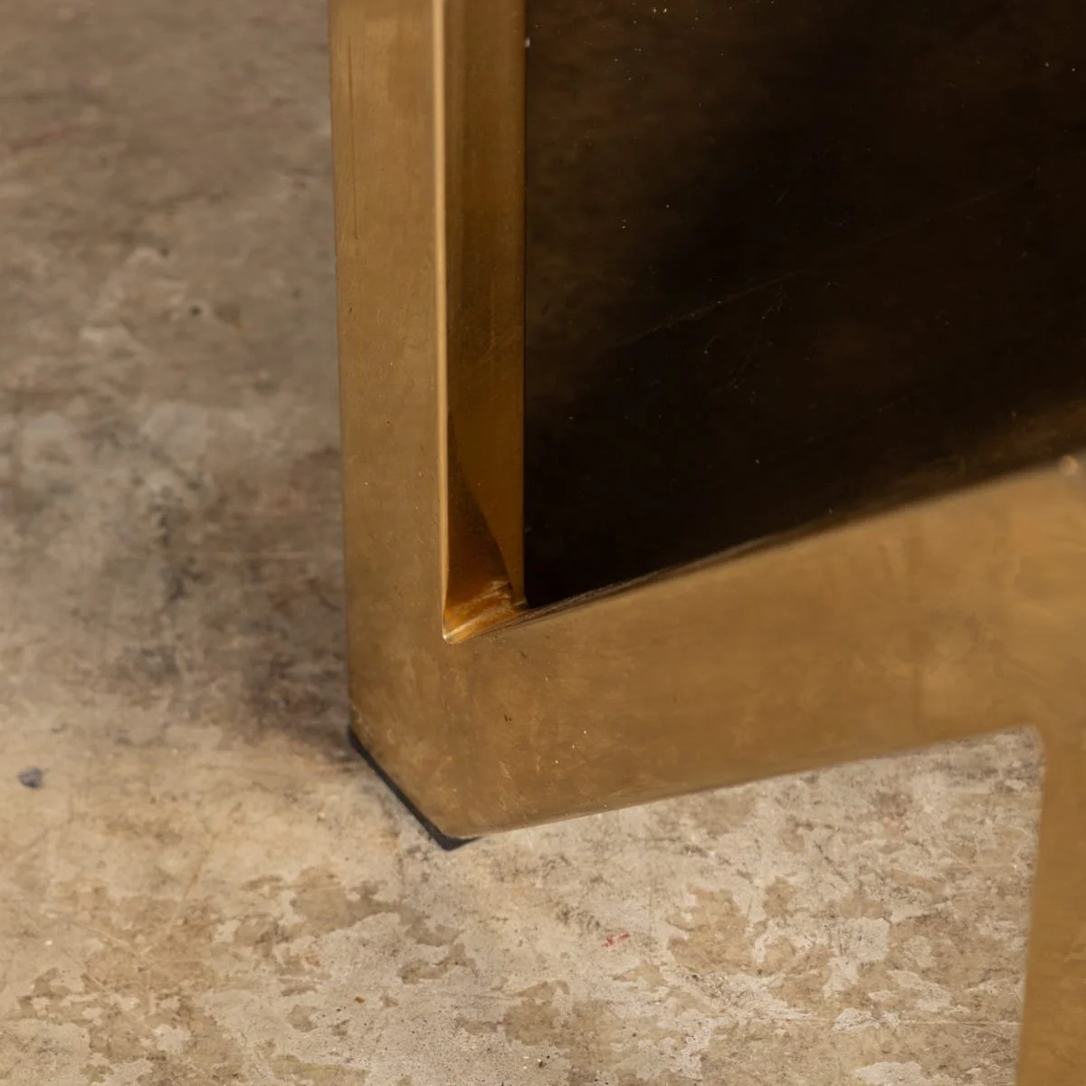 PUSHKINS.COM - Z12414 - VINTAGE 20thC BRASS, CHROME & GLASS "N" TABLE BY BELGO CHROM, BELGIUM c.1970 - 14.jpg