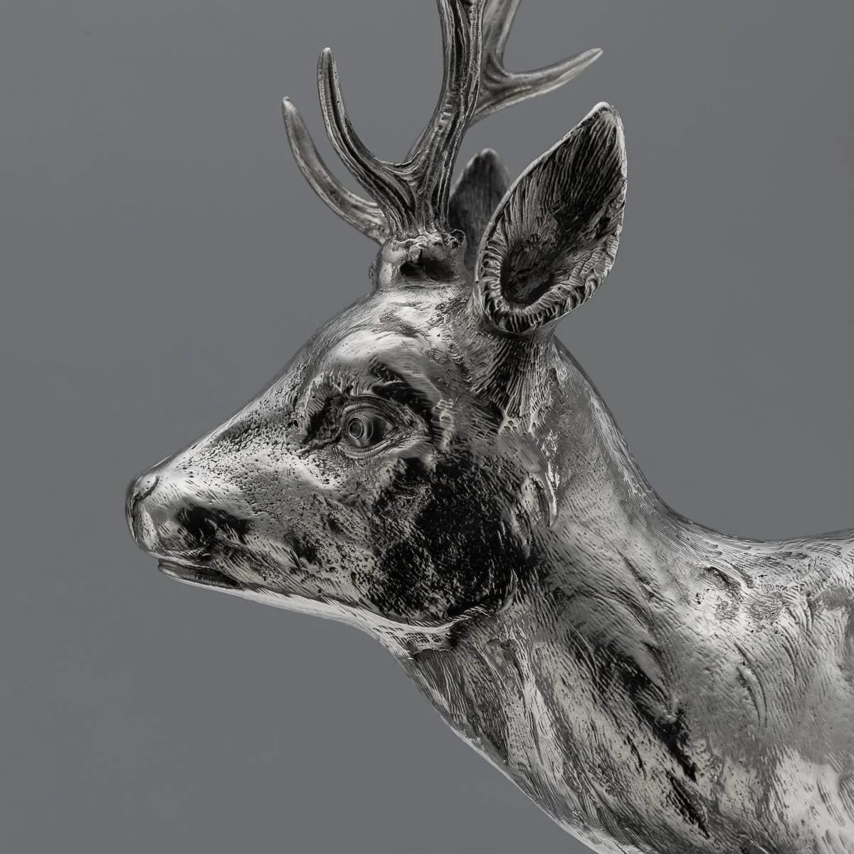 PUSHKINS.COM - C12285 - ANTIQUE 20thC GERMAN SOLID SILVER STATUES OF A REINDEER, HANAU c.1920 - 13.jpg