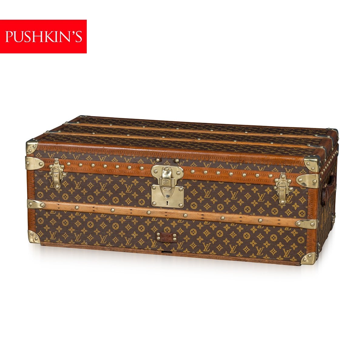 PUSHKINS.COM - B11233d - 20thC LOUIS VUITTON CABIN TRUNK IN MONOGRAM CANVAS, FRANCE c.1930 - 02.jpg