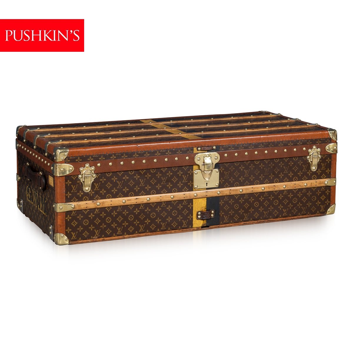 PUSHKINS.COM - B11270 - 20thC LOUIS VUITTON CABIN TRUNK IN MONOGRAM CANVAS, FRANCE c.1930 - 02.jpg