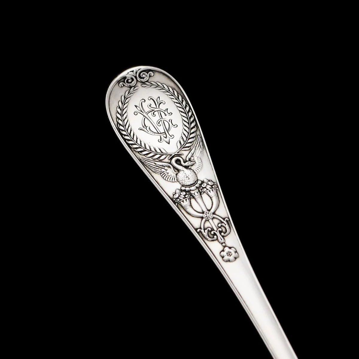 ANTIQUE 20thC RUSSIAN FABERGE' SOLID SILVER CASED CUTLERY SET, MOSCOW c1910 - 25.jpg