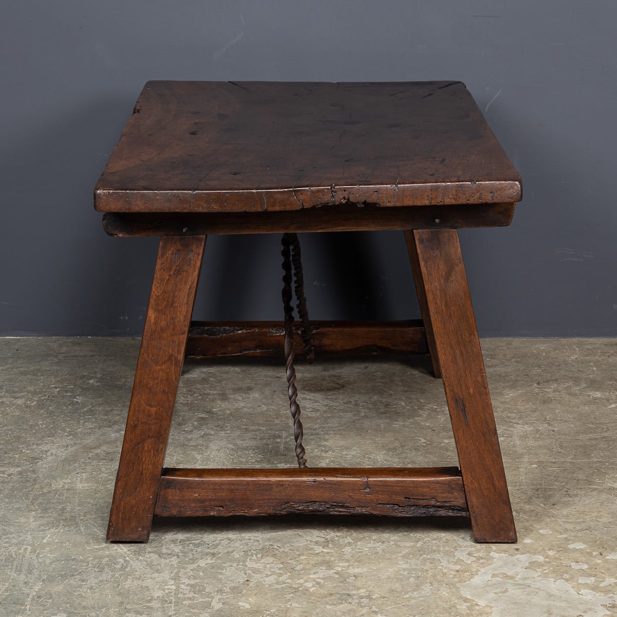 PUSHKINS.COM - ANTIQUE 19thC SPANISH TABLE WITH TWIST IRON DETAIL c.1850 - 4.jpg