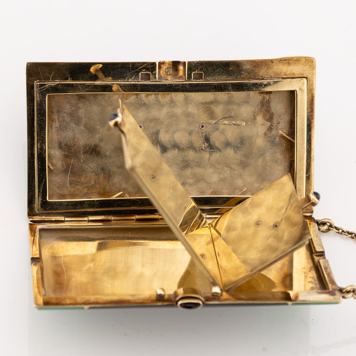 PUSHKINS.COM - ANTIQUE 20thC ART DECO 18K GOLD, LACQUER, ENAMEL & DIAMOND VANITY CASE c.1920 - 14.jpg
